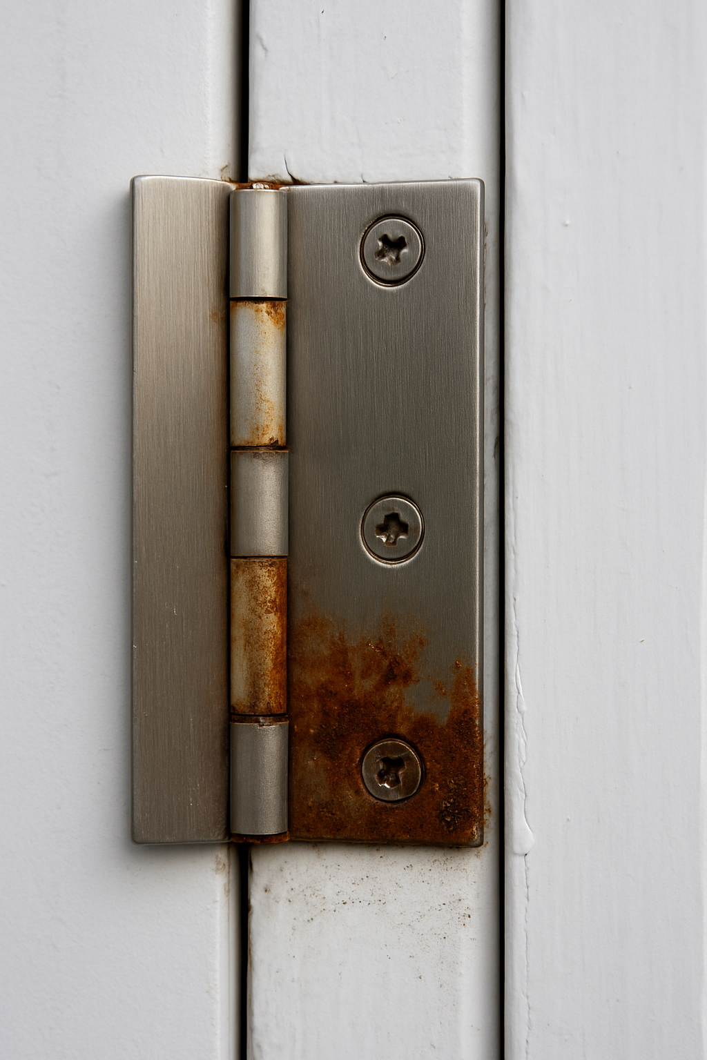 Hinge damaged by salty air